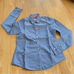 Hollister Blue White Pinstripe Button Down Shirt